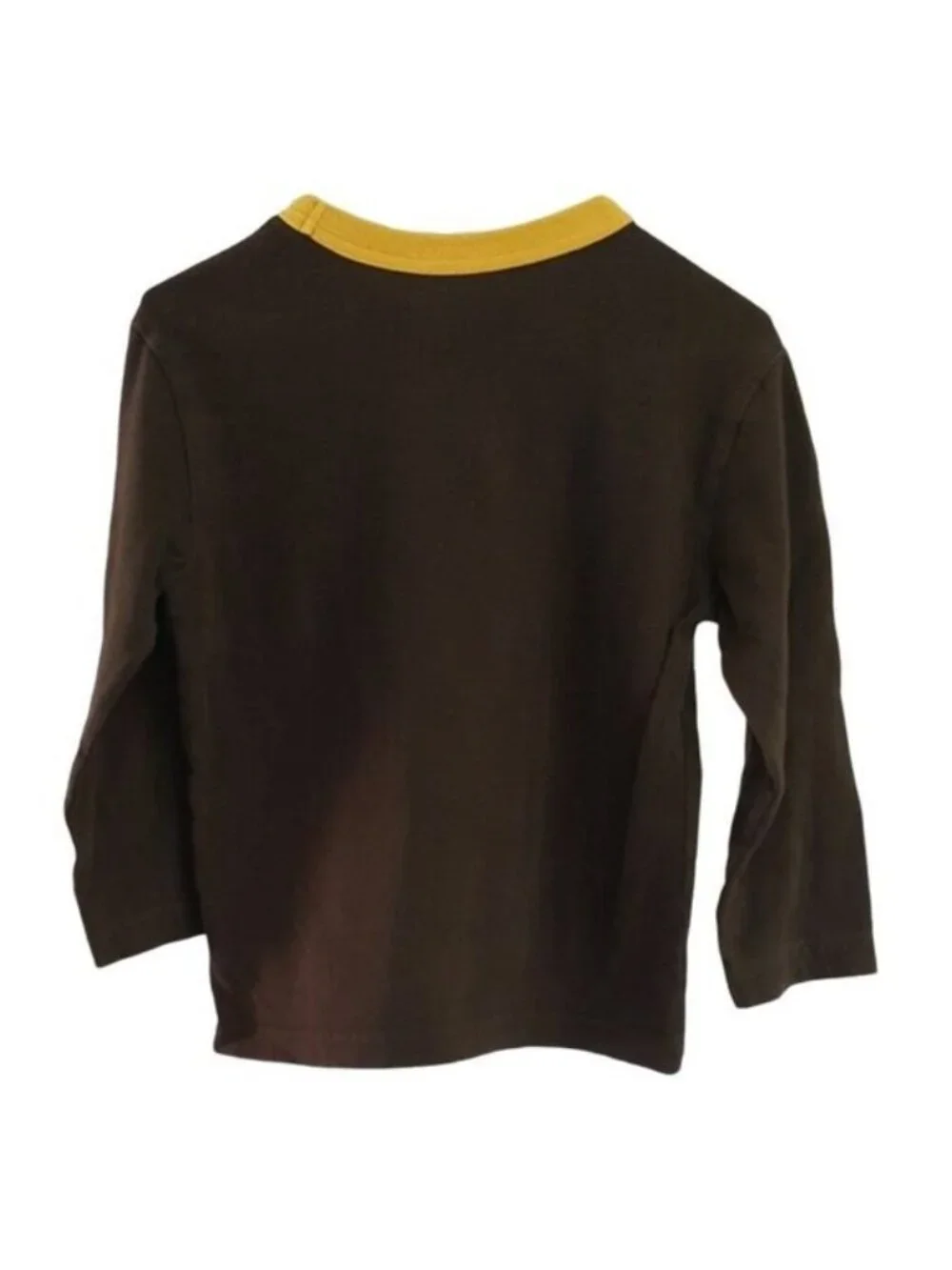 Children's Place Boys Super Hoops Basketball T Shirt Brown XS Long Sleeve Crew